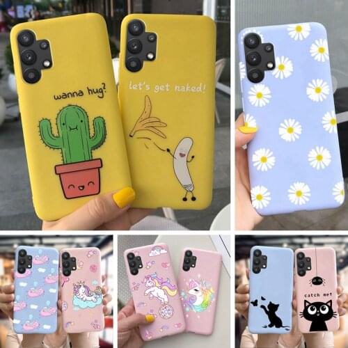 A32 Case For Samsung A32 5G Cover A32 4G A325F Cute Cactus Daisy Soft Silicon Phone Bag Shell For Samsung Galaxy A32 A 32 Bumper