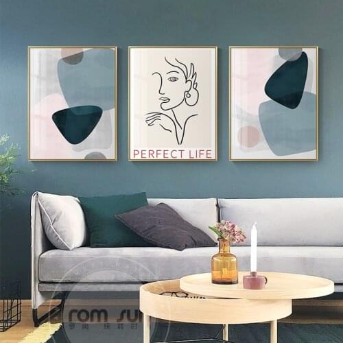 Abstract Scandinavian Trendy Boho Beige Colors Minimalist Canvas Picture Poster Print Wall Art Pictures Living Room Home Decor