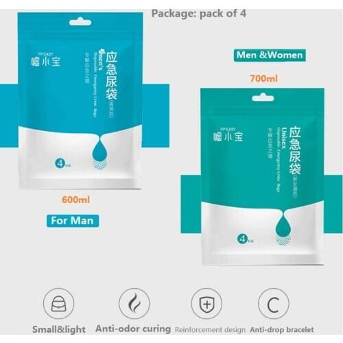 Car Convenient Urine Bag Urinal Artifact Disposable Portable Toilet Unisex Emergency Urine Bag self-driving Travel Sealed Zipper