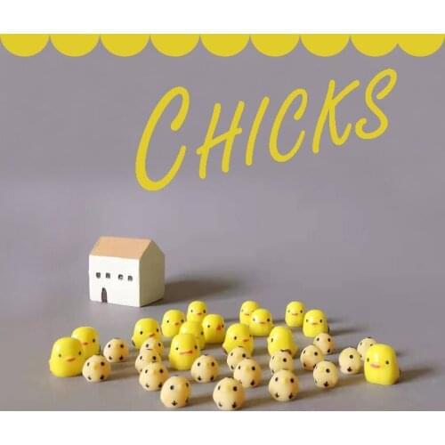 Free shipping 24 Pcs/yellow chicks/miniatures/lovely animals/fairy garden gnome/moss terrarium decor/crafts/bonsai/DIY/figurine