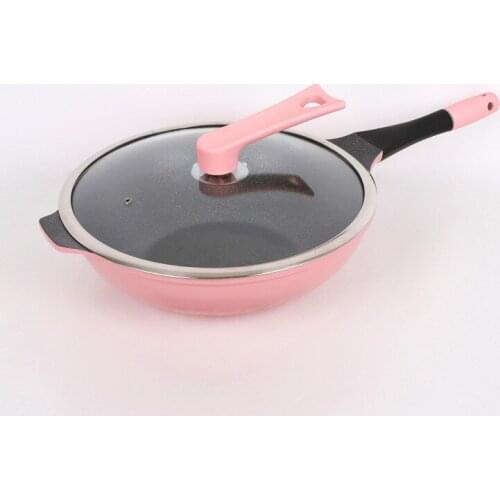 Non-coated smokeless non-stick wok kitchen utensils cast iron pot induction cooker gas stove universal wok 3