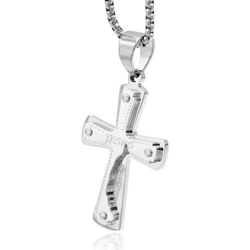 ATGO Crosses chain 316L Stainless Steel Cross pendant necklace women men christian jewelry for lovers hip hop BP1161