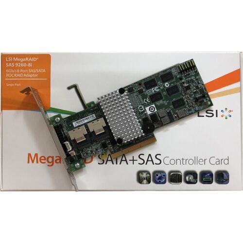 Eastforfuy LSI SAS 9260-8i SGL 8-Port 6Gb/s SATA/SAS RAID 0,1,5,6,10,50,60 PCI-Expre W/512M PCI-Express2.0 RAID Card 6Gb