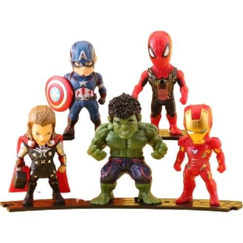 Disney 5/6pcs Marvel Avengers Infinity War Thanos Ironman Spiderman Captain American Hulk Black Panther Action Figure Model Toys