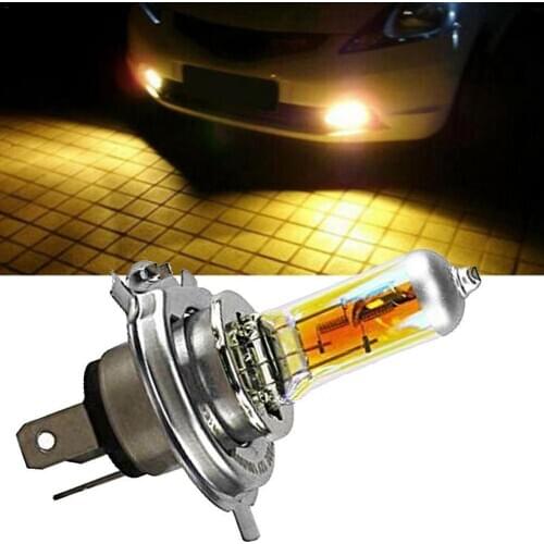 1pc 12V H4 55W Lights Halogen Bulb Yellow Fog High auto 60/55W Light parking Source Head P43T Car Headlight Power Lamp F7D6