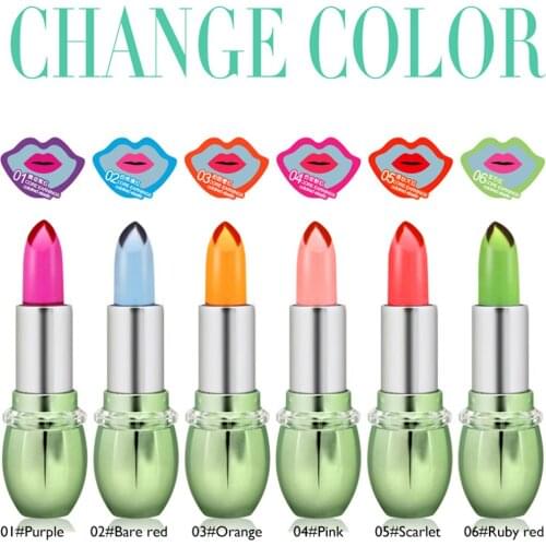 6 Colors Aloe Vera Lipstick Long Lasting Temperature Change Color Red Lip Stick Winter Moisturizer Jelly Lipsticks Girl Gifts