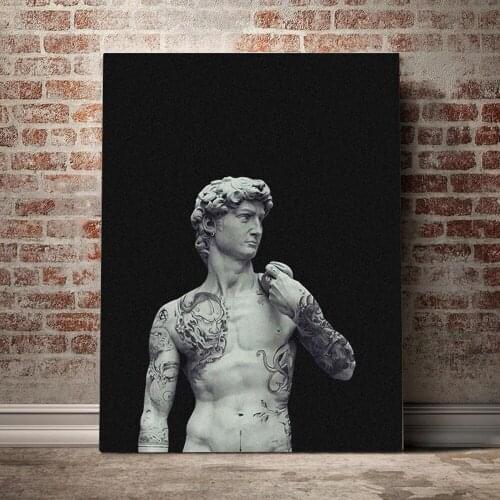 The David of Michelangelo art Abstract Tattoos Canvas Painting Decor Wall Art Pictures Home Prints Bedroom Decoration Poster