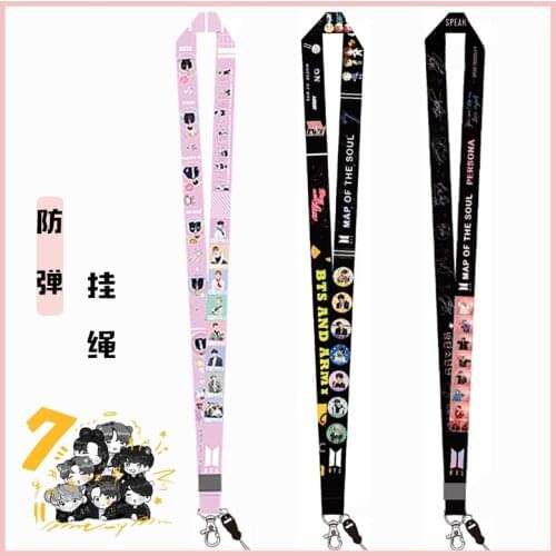 KPOP Bangtan Boys Mobile Phone Lanyard Map of The Soul 7 Neck Lanyards for Keys ID Card Gym Mobile Hang Rope Lariat Lanyard