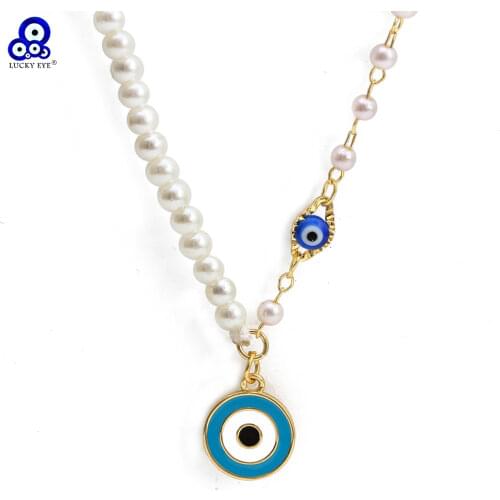 Женские ожерелья из жемчуга Lucky eye China At AliExpress