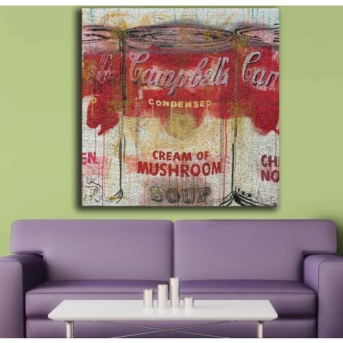 Fashion Oil Painting campbell-Graffiti pop-art Paiting Home Decor On Canvas Modern Wall Art Canvas Print Poster Canvas Painting
