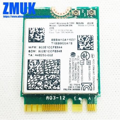New Original Intel Wireless-N 7260 WiFi+BT 4.0 Combo card For Lenovo Thinkpad X240s T440s X1 Carbon 2nd w541 Series,P/N 04X6086