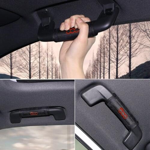 New Car Accessories Auto Interior Roof Handrail Protector Cover for FIAT 500 Car styling