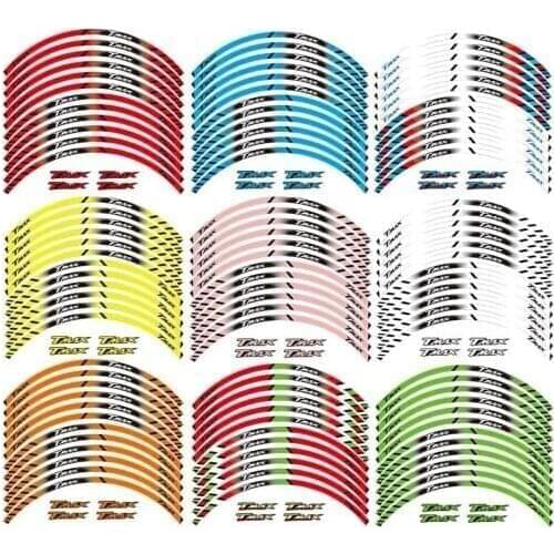 New Racing 12 Strips Personality Motorcycle Accessories Wheel Hub Decals Reflective Stickers Outer Rim For YAMAHA TMAX tmax
