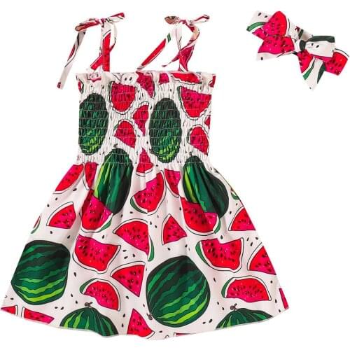 6M-3Years Girls watermelon Printed Dress 2020 Summer sleeveless Ball Gown Clothing Kids Baby Princess Dresses Children Clothes