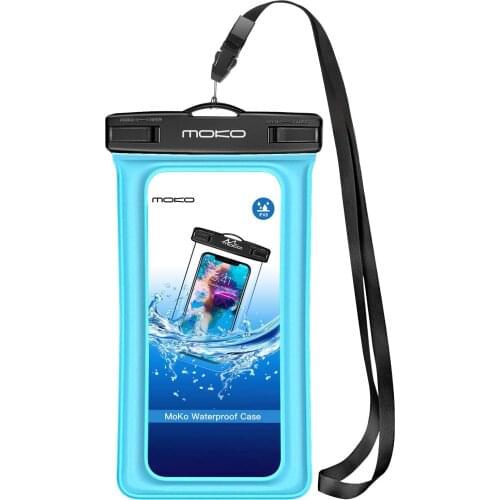 MoKo Floating Waterproof Phone Pouch,Floatable Phone Case Dry Bag with Lanyard Armband for iPhone 12 Mini/12 Pro,Samsung S21/S10