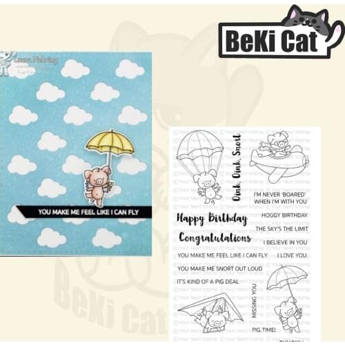 Pig fly animal Clear Stamps for DIY Scrapbooking/Card Making Fun Decoration Supplies