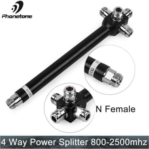 4 Way N Female Power Splitter 800-2500MHZ Divider with N Female Connector End Type Signal Booster Repeater to 4 Indoor Antenna