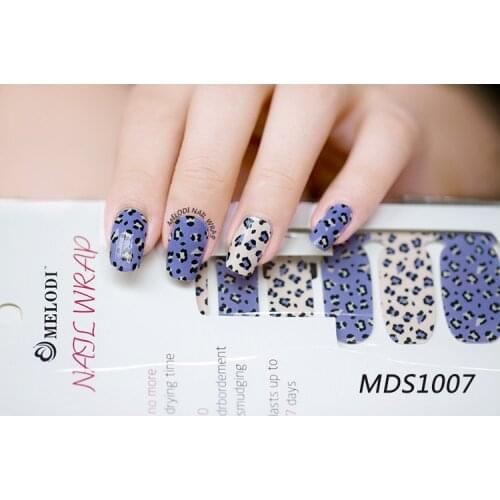 Lamemoria 16Tips Self-adhesive Nail Patch Leopard Valentine Flowers Nail Art Stickers Decal Waterproof Polish Strips Decoration