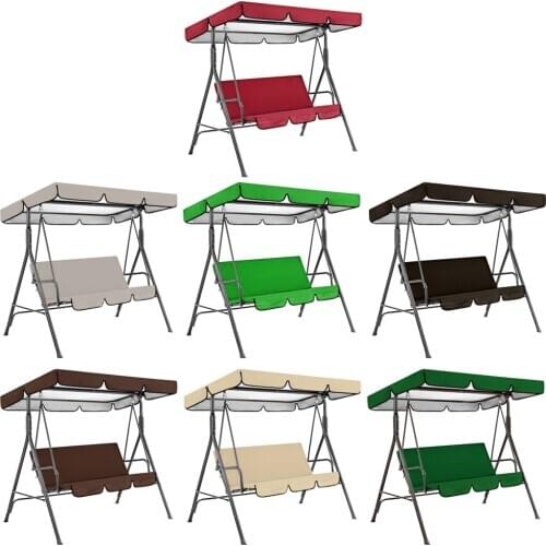 Multicolor Waterproof Oxford Cloth Garden Patio Swing Seat + Top Cover Outdoor Camping Courtyard Hanging Hammock Chair Canopy