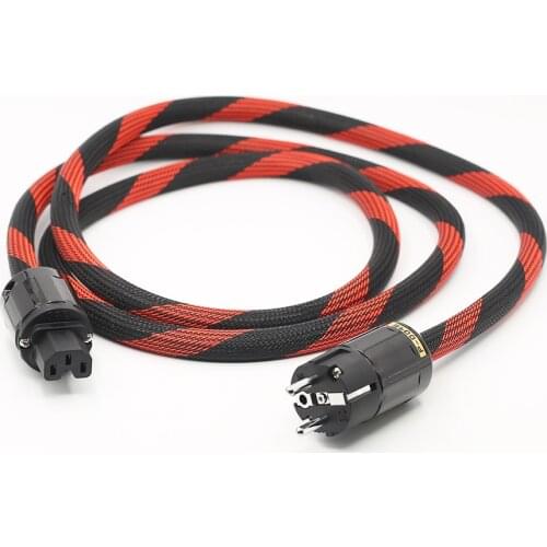 Power Cable Two core silver plated Power Cord with EU Plug AC cable line hifi audio amp cable AU US Plugs Power cable