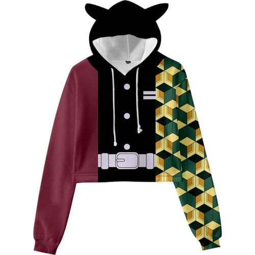Demon Slayer Tomioka Giyuu Cosplay Hoodie Cat Ear Sweatshirt Pullover