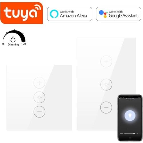 Tuya Smart Life LED Dimmer Switch WiFi Brightness Dimmable Wall Light Touch Sensor Switch Compatible Alexa Google Home 110V 220V
