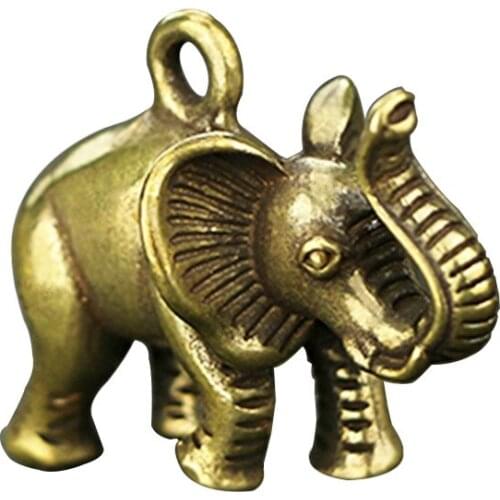 Vintage Brass Elephant Home Decor Ornaments Crafts Miniatures Figurines Desk Decoration Accessories Handmade Mini Animals Statue
