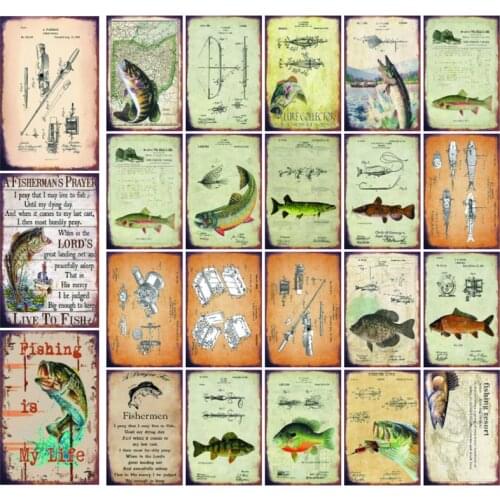 [ WellCraft ] Fishing tool Rule Metal Signs Posters Vintage Wall Plaque Custom Pub Decor LTA-2026