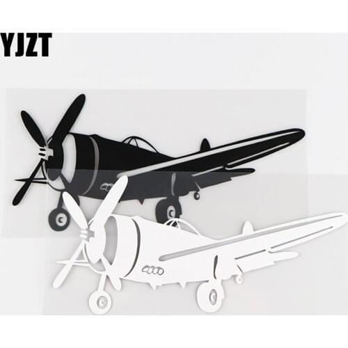 YJZT 17X8CM Plane Personalised Vinyl Car Sticker Decals Art Decor Airplane Black / Silver 10A-0292