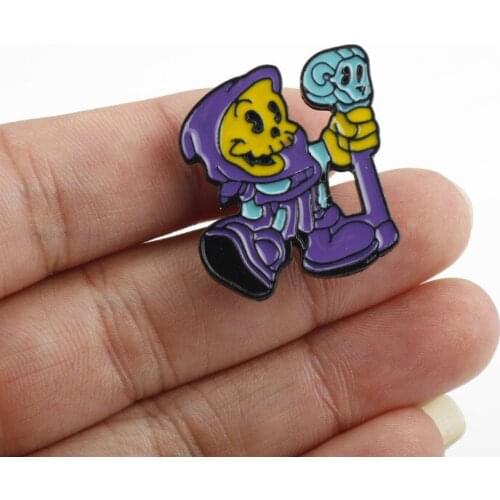 Funny Skeleton Skull Enamel Brooches He-Man The Masters Of The Universe Lapel Pin Bags Badge Jewelery Gift For Friends