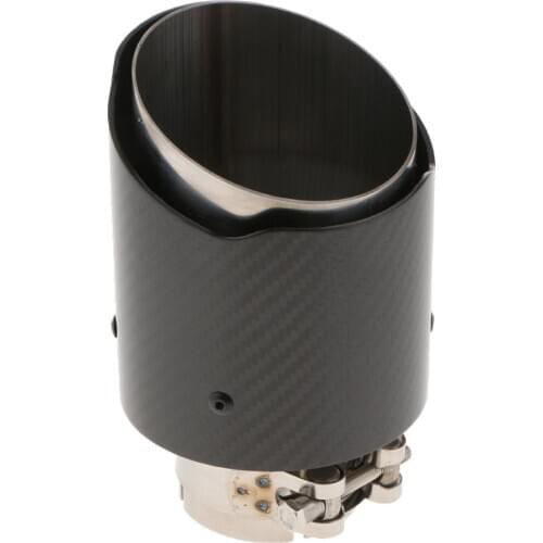 1PC 63mm-101mm Carbon Fiber Exhaust Pipe Trim Car Tip Tail Muffler Tail Throat Black For Universal Auto Styling