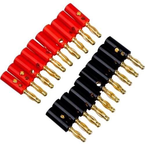 10 Pcs 3.8Mm Thread 4Mm Banana Plug Socket Binding Post Replacement & 10 Pcs 50Mm Plastic Handle Test Probe Metal Alligator Clip