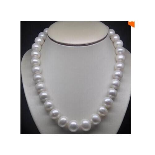 11-12 MM AKOYA SOUTH SEA WHITE NATURAL PEARL NECKLACE 17 YELLOW CLASP Factory Wholesale price Women Gift word Jewelry