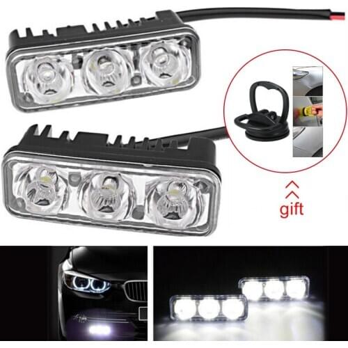 2pcs Warterproof LED Car Daytime Running Lights 12V Car Fog Light Super Bright 6000K DRL LED Lamps For Car