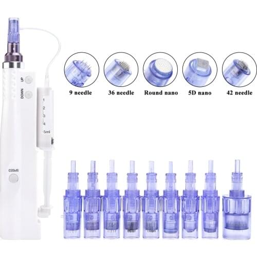 50Pcs Microneedle Cartridges For Hydra Gun Mesotherapy Injector Auto Derma Pen 9 12 36 42 Pins Nano Screw Needles