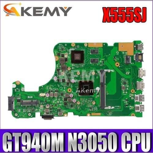 Akemy X555SJ N3050 CPU N16V-GM-B1 mainboard For Asus X555S X555SJ X555 A555 A555S laptop motherboard Tested Working