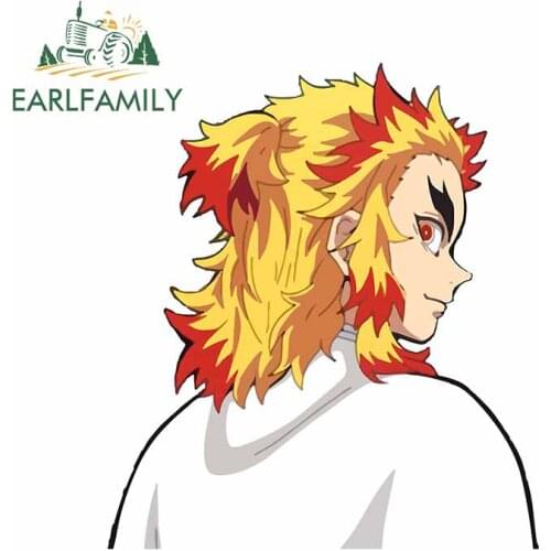 EARLFAMILY 13cm Anime Waterproof Kyoujurou Car Stickers and Decals for Demon Slayer Auto Decal Personality Car Assessoires