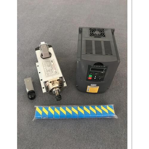 Free shipping 1.5kw Air cooled spindle motor + 110V/220V /380V Inverter + 1 set ER11 for CNC