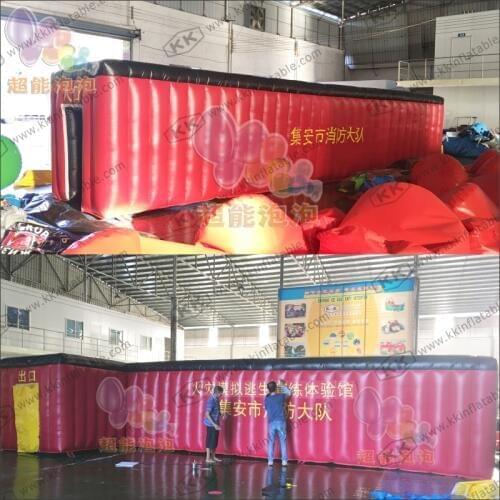 Large simulated fire drill tent fire escape inflatable tunnel tent for children safety education