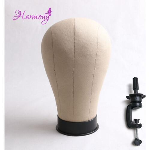 1 Piece Gray color 21'' 22'' 23'' 24'' 25'' Canvas Cork Block Mannequin Head Canvas Head For Making Wig With Free Gift