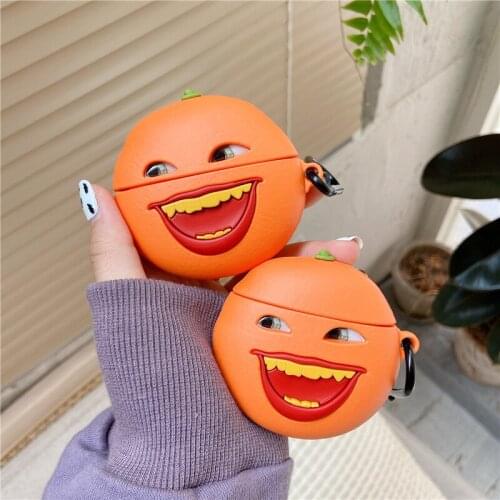 3d funny orange big mouth cute airpods case wireless earphone cover wireless protector for airpods 1 2 pro 3 coke cover