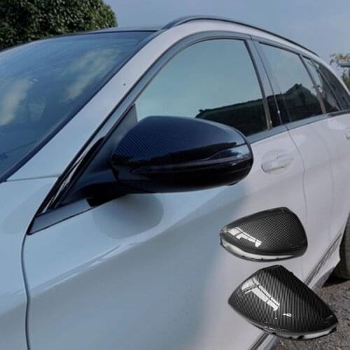 Black Side Mirror Cover Caps For Mercedes Benz W205 W222 W213 W238 X205 X253 C217 W463 C253 W253 C S GLC E G Class AMG LHD