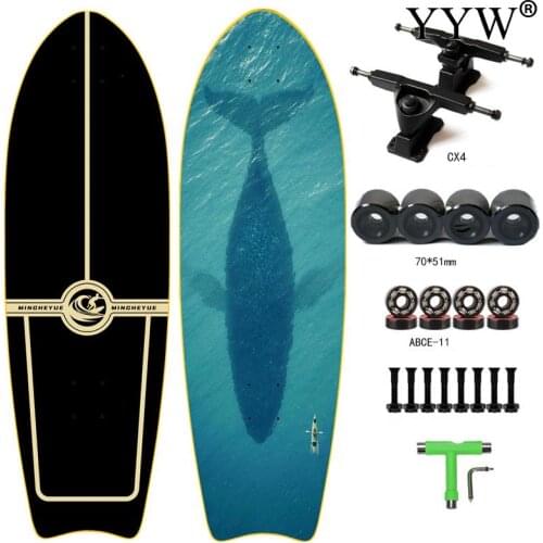 Cx4 81.5Cm 32Inch Surf Skate Board Surf Skateboard Trucks Aluminum Alloy Land Carver Smooth ABEC9 Wood Single Kick Outdoor Adult