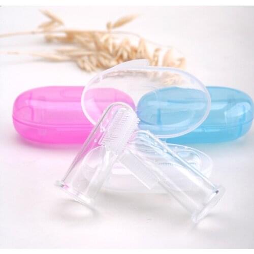 Baby Finger Toothbrush Silicon Toothbrush+Box Children Teeth Clear Soft Silicone Infant Tooth Brush Rubber Cleaning Baby Brush