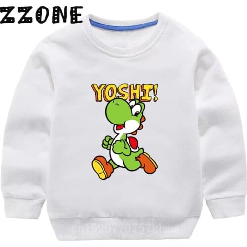 Childrens Hoodies Kids Yoshi Super Smash Bros Cartoon Sweatshirts Funny Baby Pullover Tops Girls Boys Autumn Clothes,KYT5444