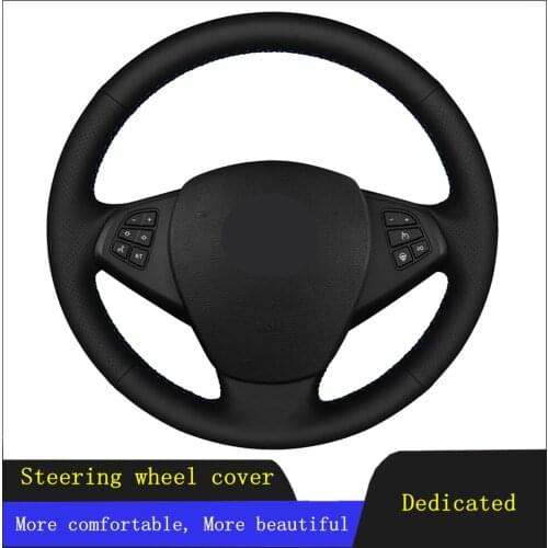 Car Products DIY Car Accessories Steering Wheel Cover Black Hand-stitched Non-slip Artificial Leather For BMW X3 E83 2005-2010