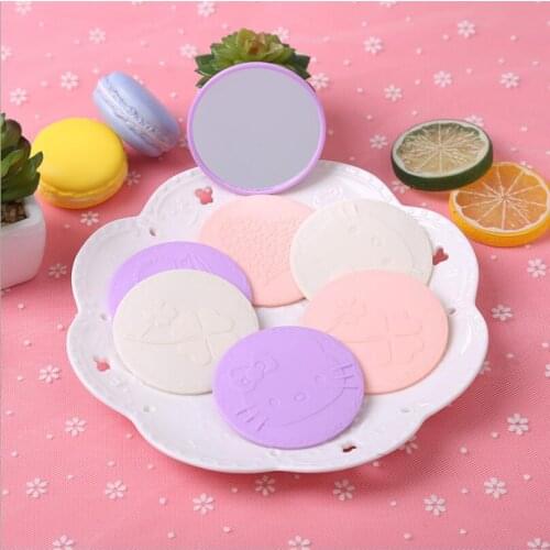 1PC Cute 1pcs Mini Pocket Makeup Mirror Cosmetic Compact Metal Mirrors Color Random Dia 7cm T0696