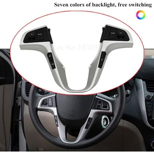 7 color backlight free switching Steering Wheel Audio Switch Control Buttons For Hyundai VERNA SOLARIS volume phone controller