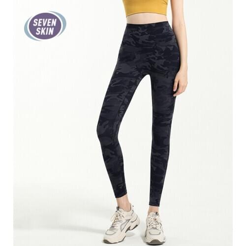 SEVEN SKIN High Waist Seamless Naked-Feel Yoga Leggings Gym Sports Women Classic Pants Running Fitness Workout Tights Camouflage