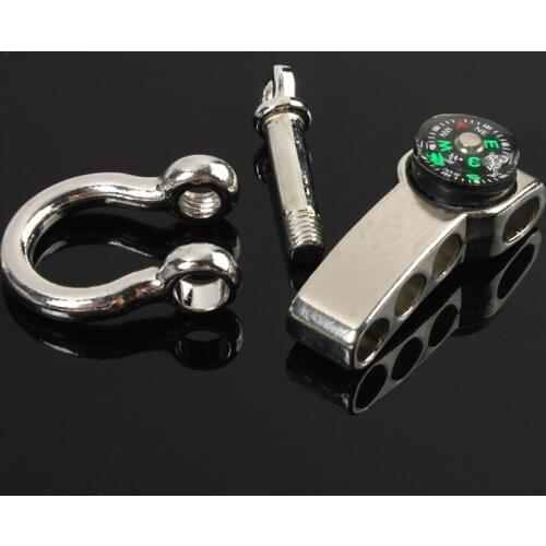 Mini U Shape Anchor Shackle Compass for Outdoor Survival Rope Paracord Bracelet Zinc Alloy Adjustable Compass Safety Buckle